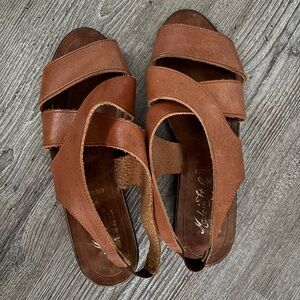 Brown Leather Women's Sandals Italian